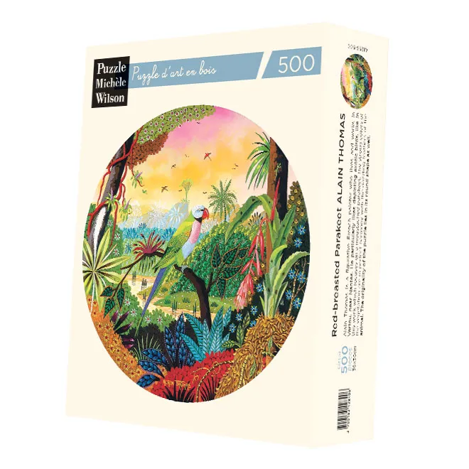 Handgeschnittenes Holzpuzzle - Red-Broasted Parakeet