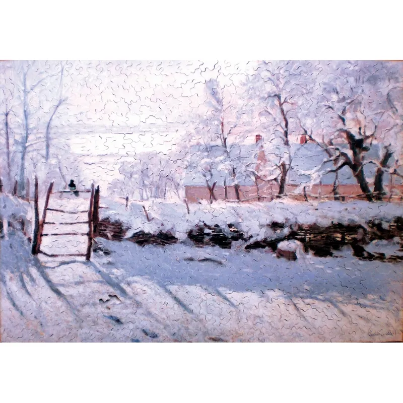 Handgeschnittenes Holzpuzzle - La Pie, Claude Monet