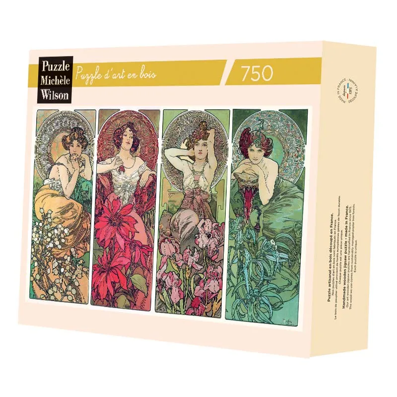 Handgeschnittenes Holzpuzzle - Precious Stones - Mucha