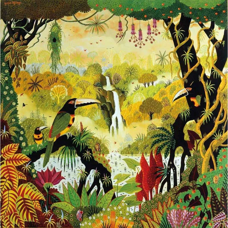 Handgeschnittenes Holzpuzzle - Toucan À La Cascade, Alain Thomas
