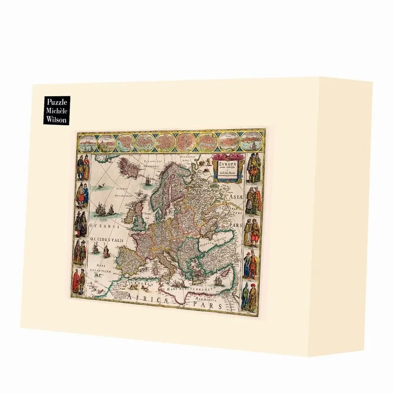 Handgeschnittenes Holzpuzzle - Carte D'Europe, Willem Blaeu