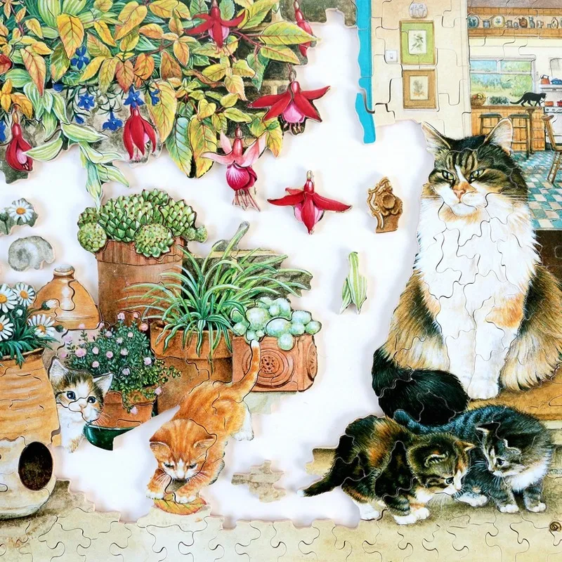 Handgeschnittenes Holzpuzzle - Agneatha Et Ses Chatons, Lesley Anne Ivory