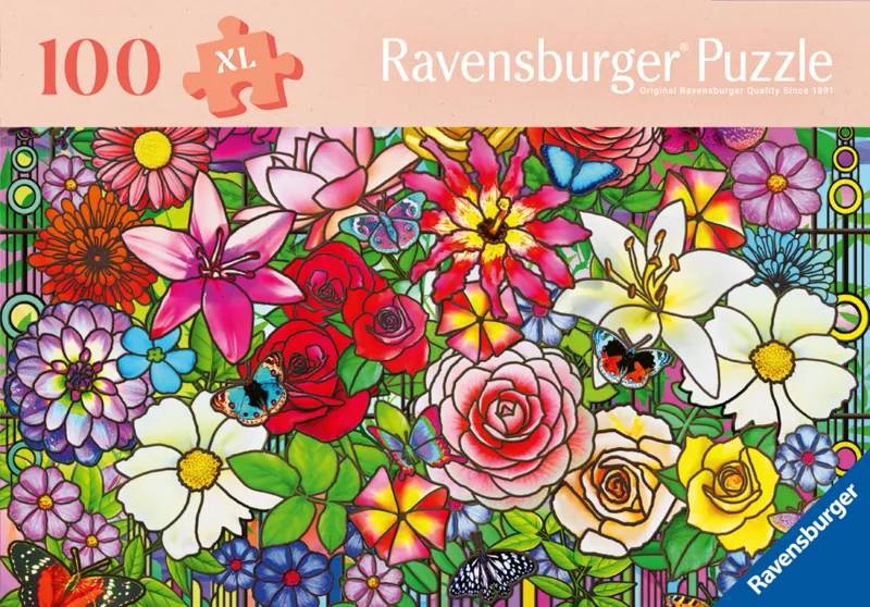 Wellness & Puzzle - Buntglasblumen