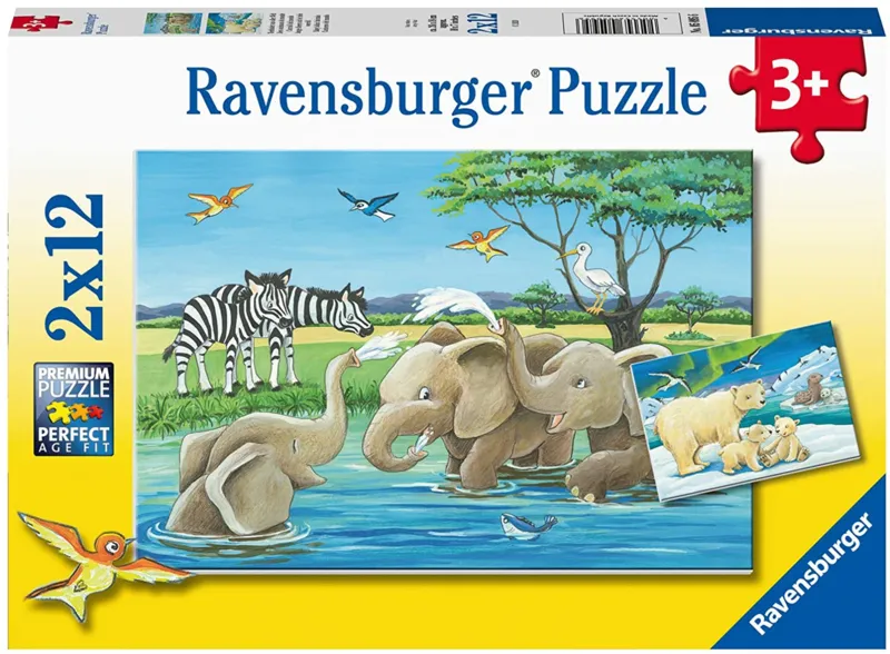 2 Puzzles - Tierkinder aus Aller Welt