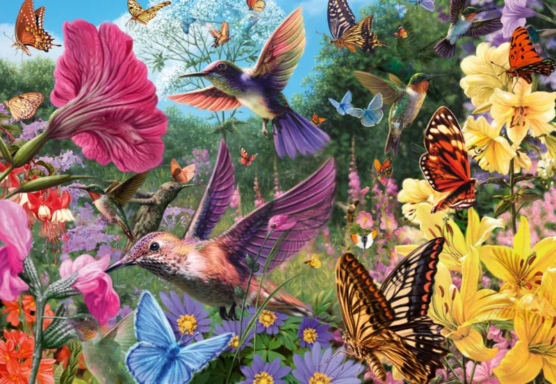 Wellness & Puzzle - Kolibris und Schmetterlinge