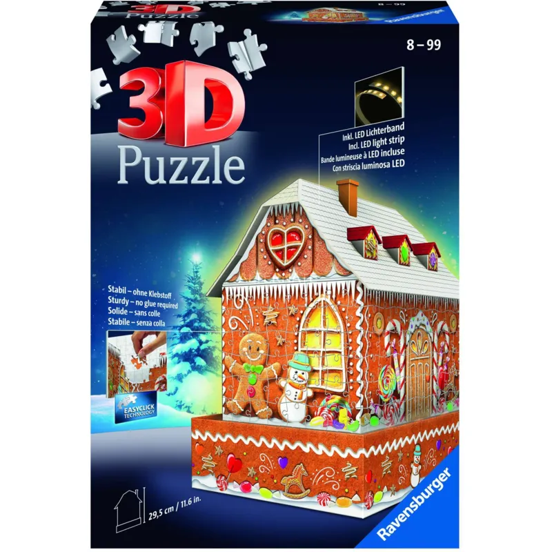 3D Puzzle mit LED - Lebkuchenhaus