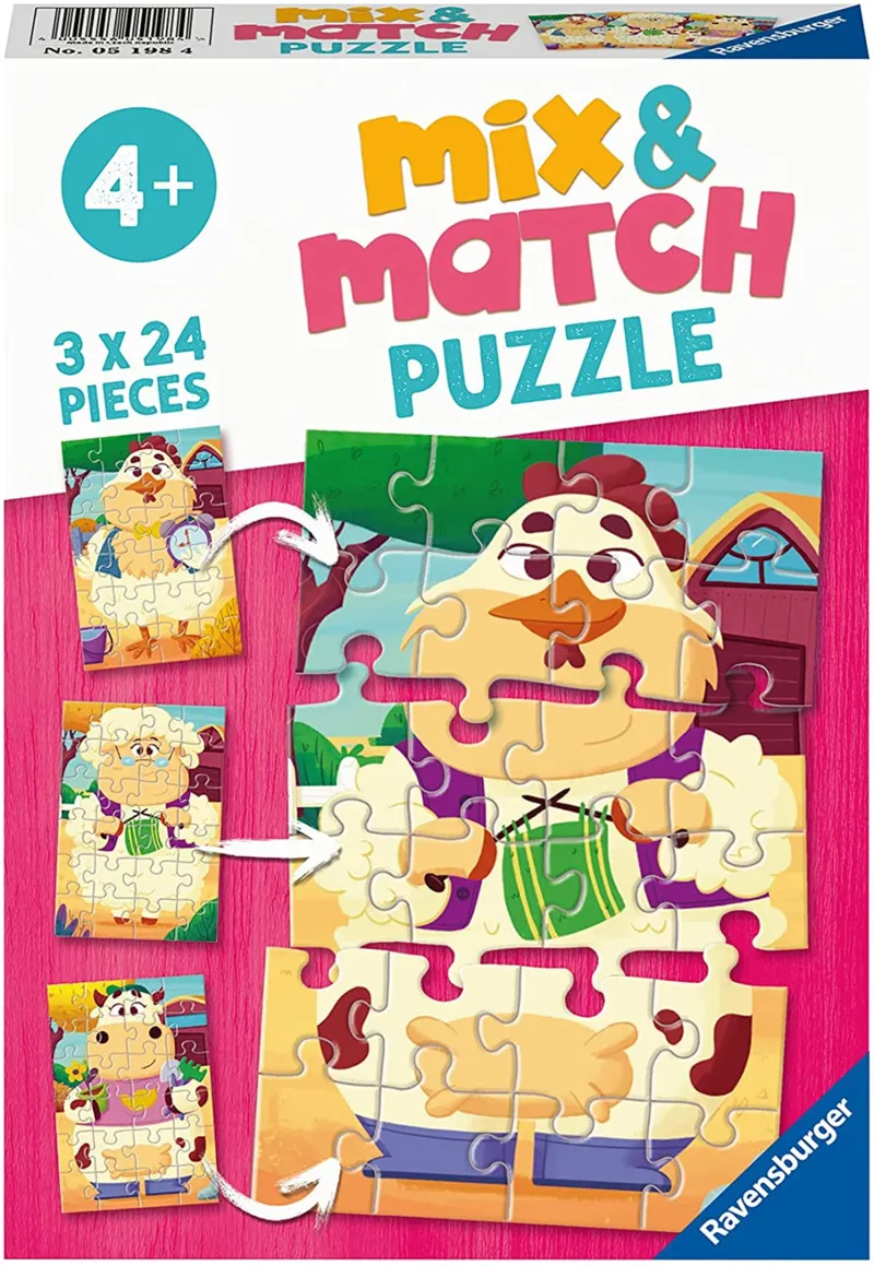 Mix and Match Puzzles - Farm Animals