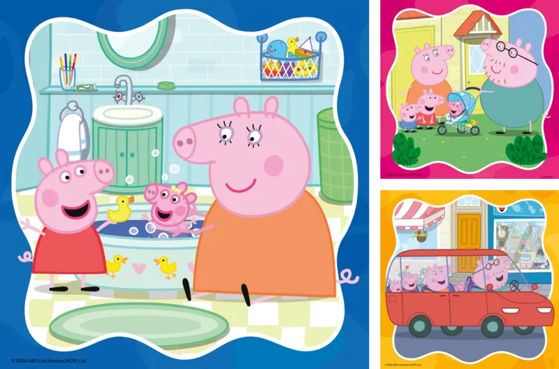 3 Puzzles - Die Familie kommt zuerst! Peppa Pig