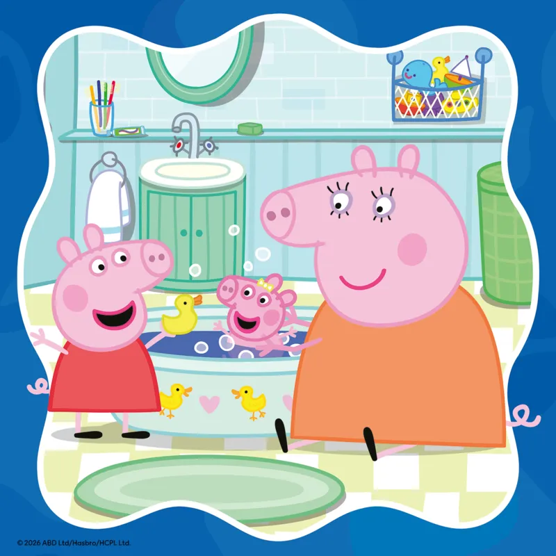 3 Puzzles - Die Familie kommt zuerst! Peppa Pig