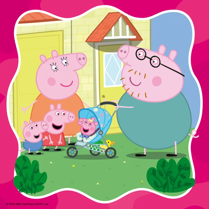 3 Puzzles - Die Familie kommt zuerst! Peppa Pig