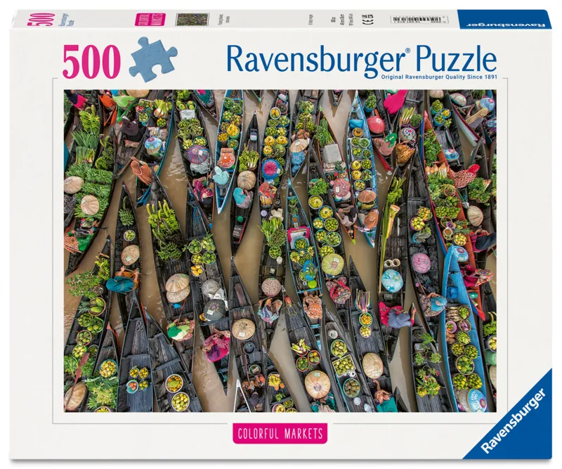 Puzzle Highlights - Bunte Märkte - Schwimmender Markt, Indonesien