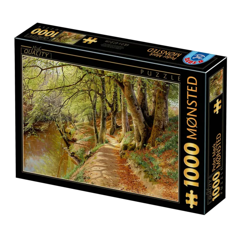 Peder Mørk Mønsted - A Spring Day in the Woods with Fresh-Blown Beeches and Anemones in the Forest B