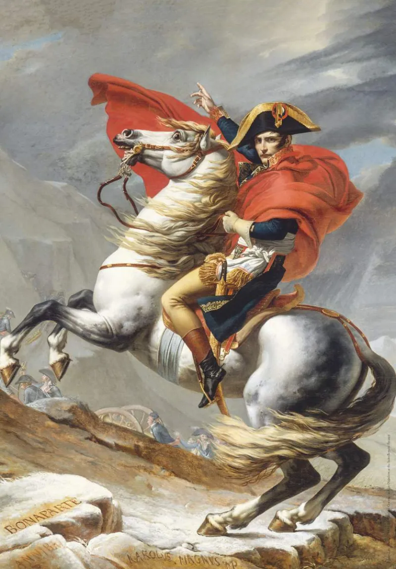 David Jacques-Louis : Napoleon Bonaparte überschreitet die Alpen