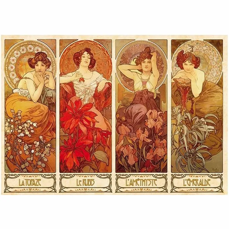 Alphonse Mucha: Edelsteine und Blumen