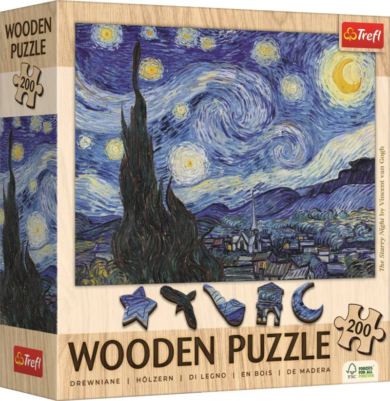 XXL Teile - Holzpuzzle - Die Sternennacht - Vincent Van Gogh