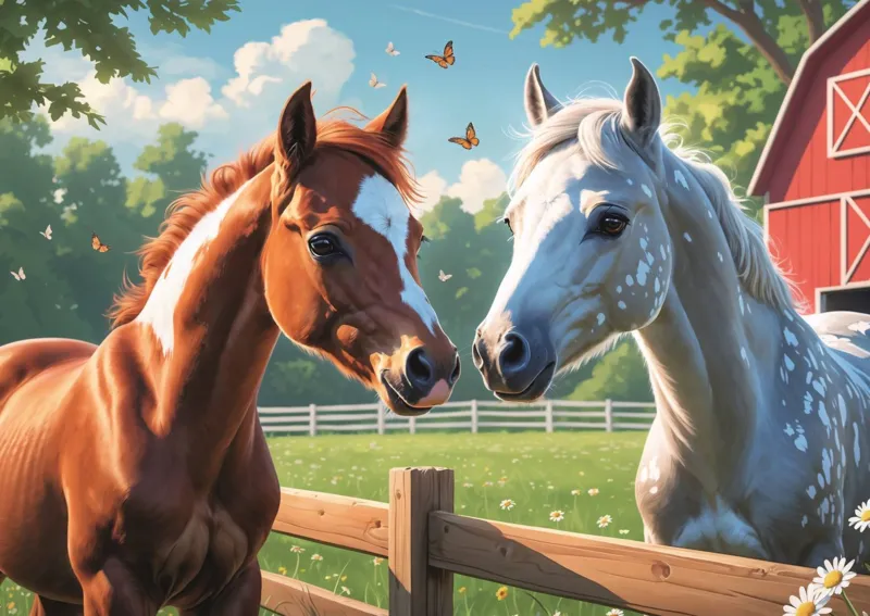 Pferde Auf Der Lichtung