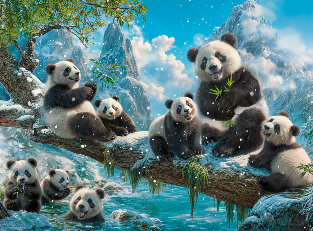Pandas' Winter Fun