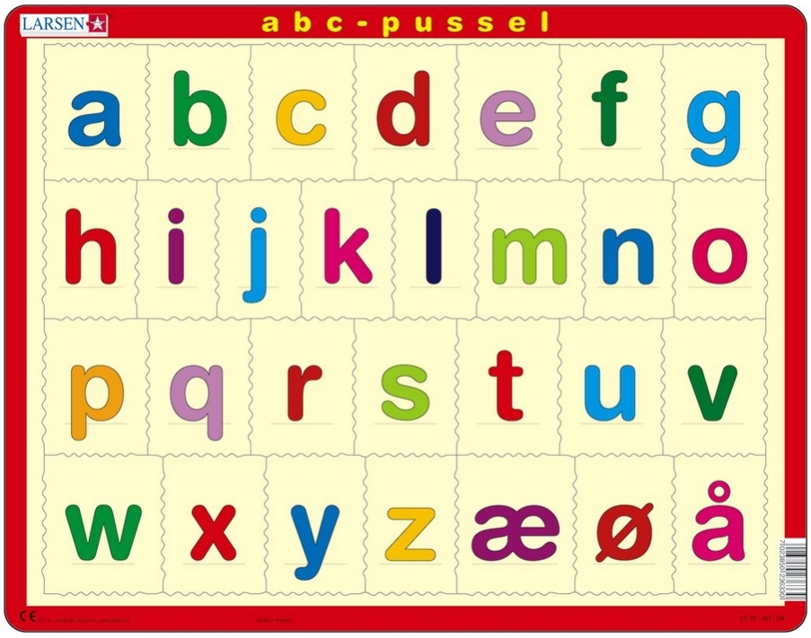 Rahmenpuzzle - Das Alphabet (auf Norwegisch)