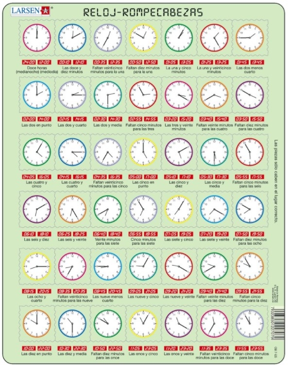 Rahmenpuzzle - Reloj Rompecabezas (auf Spanisch)