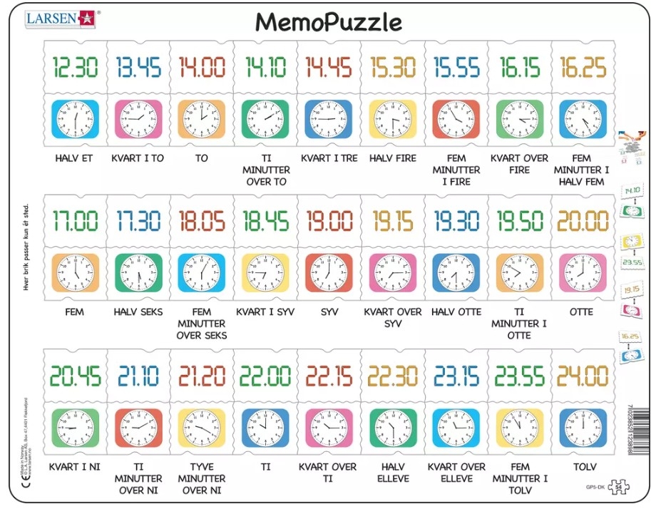 Rahmenpuzzle - MemoPuzzle (auf Dänisch)