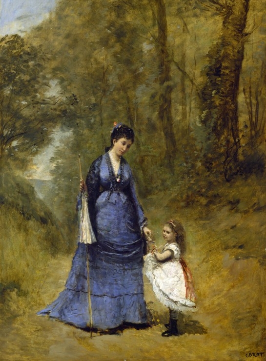 Jean-Baptiste-Camille Corot: Madame Stumpf and Her Daughter, 1872