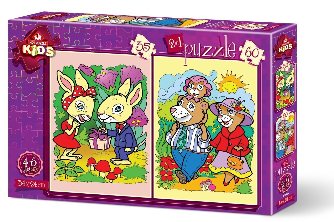 2 Puzzles - Die Kaninchen und die Bärenfamilie