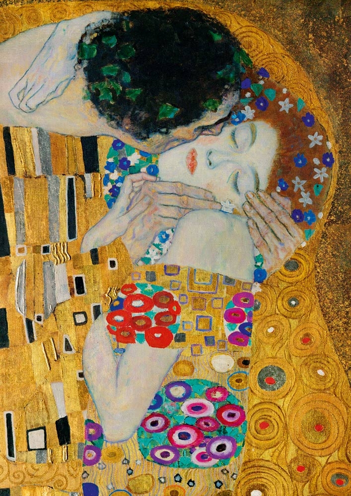 Gustave Klimt - The Kiss (detail), 1908