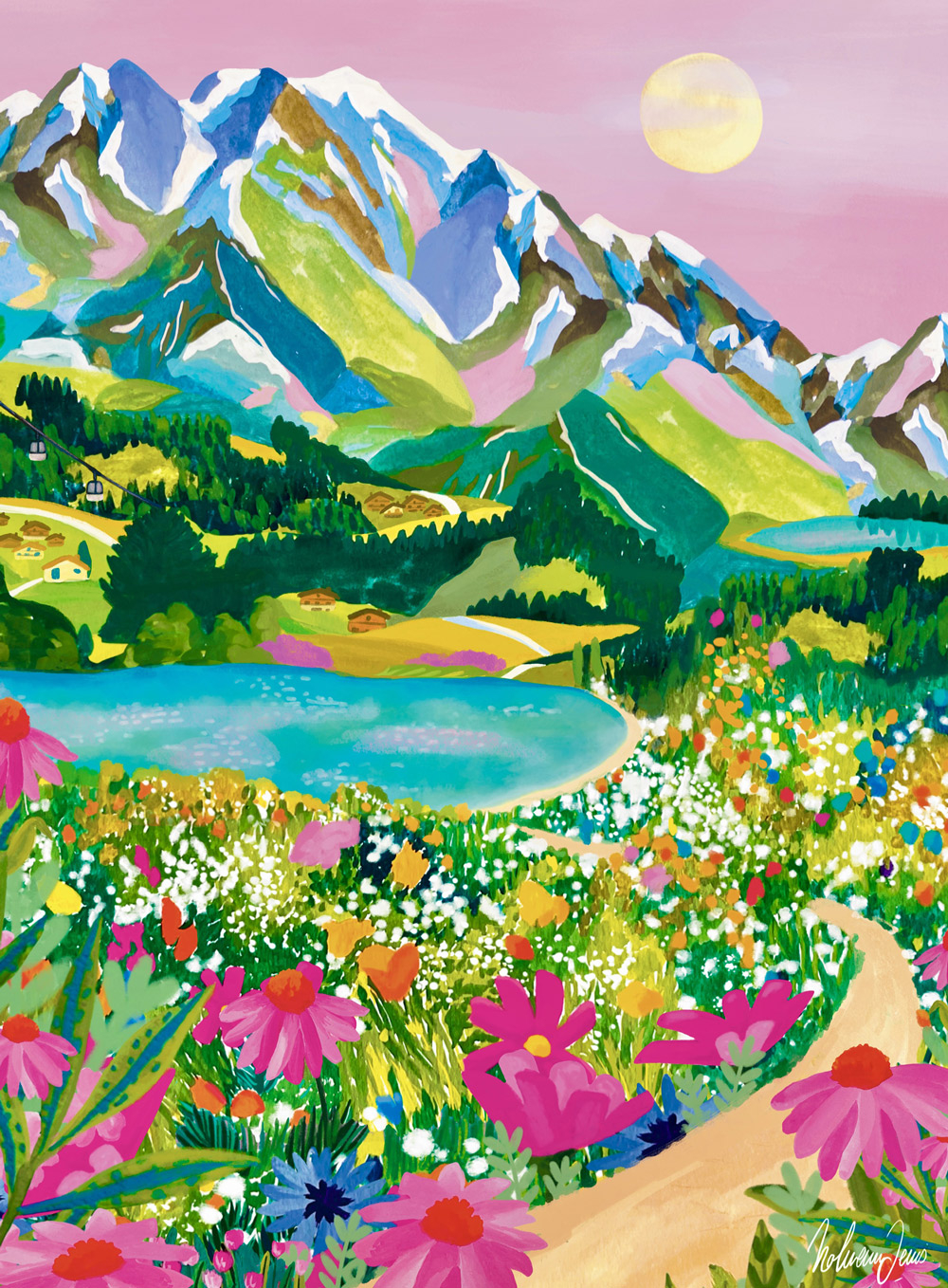 Mini Puzzle - Lever de Soleil sur les Alpes