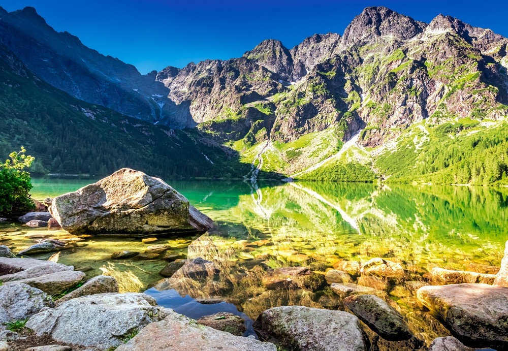 Sonnenaufgang am Morskie Oko, Tatras, Polen