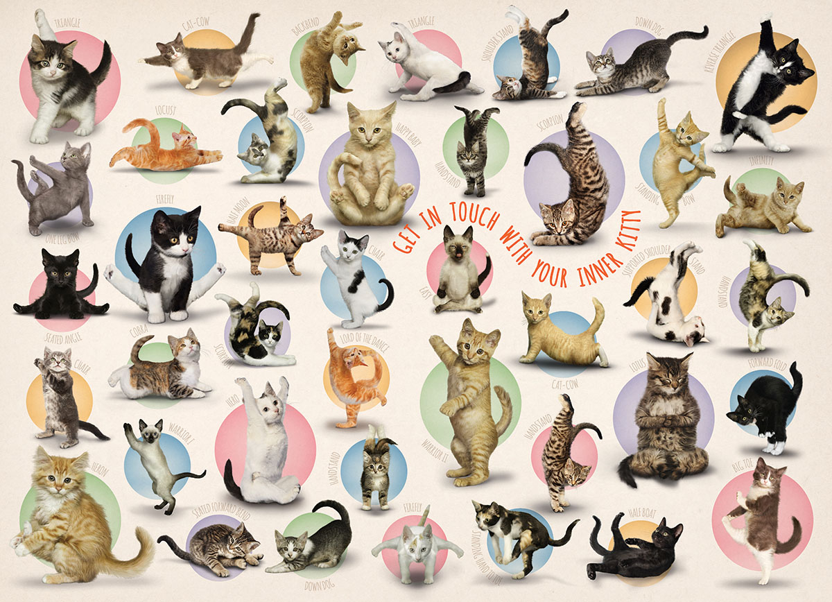 XXL Teile - Familiy Puzzle: Yoga Kittens