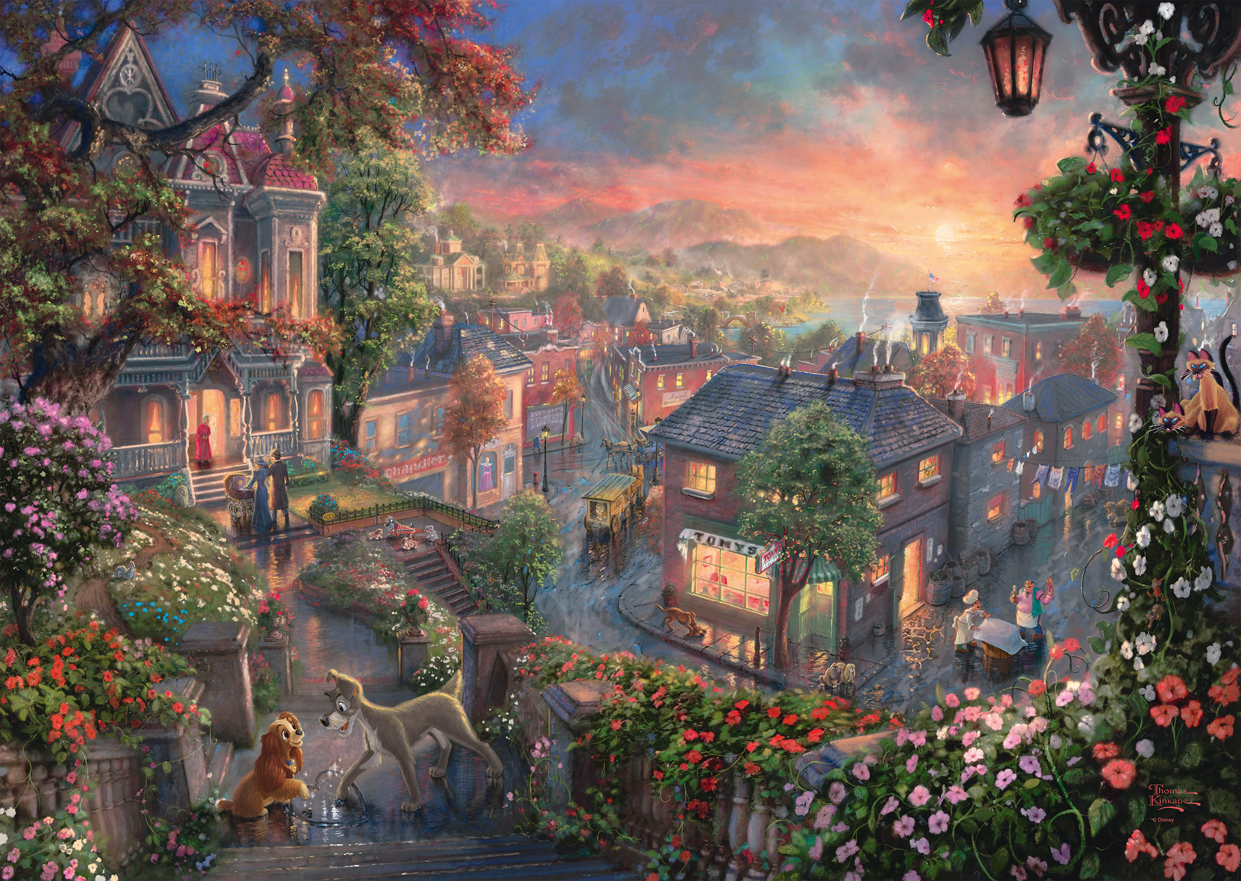 Thomas Kinkade - Disney - Susi und Strolch