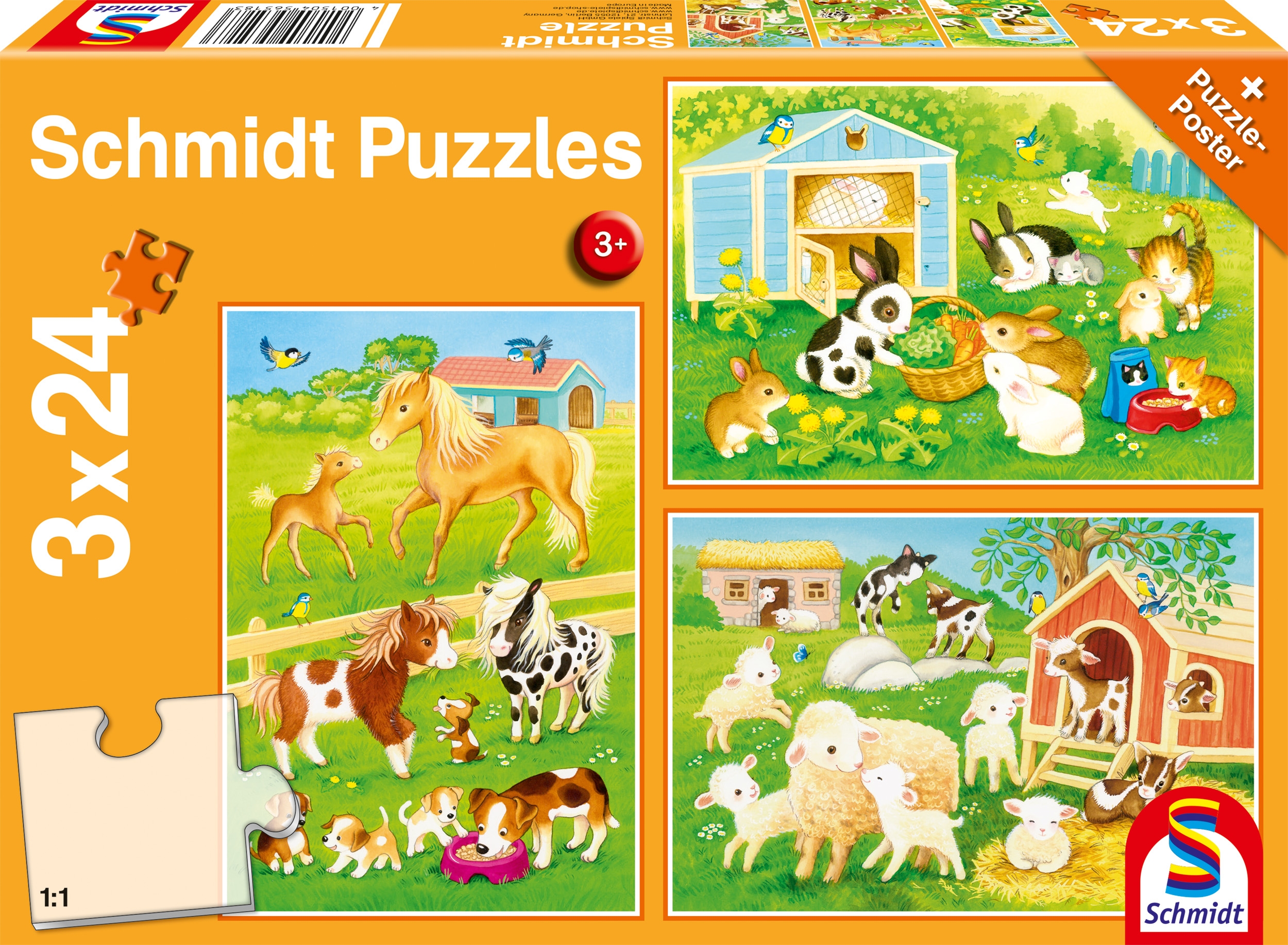3 Puzzles - Niedliche Haustiere