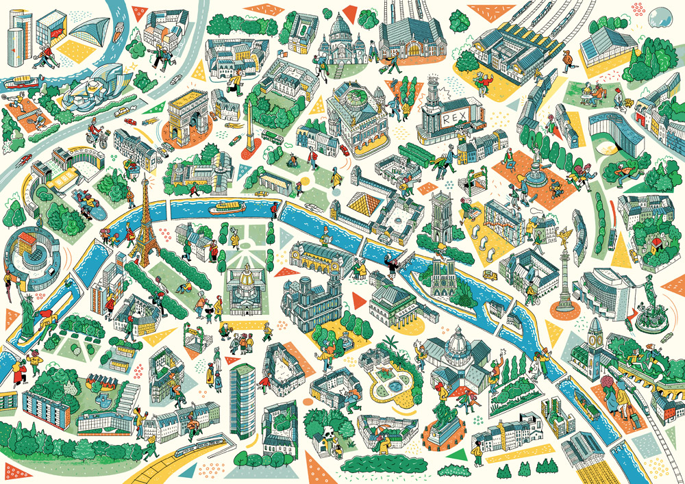 Handgeschnittenes Holzpuzzle - Paris Labyrinths