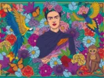 Frida Kahlo's Paradise: Parrot, Monkey and Blooms