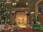 Mini-Puzzle - Festliche Weihnachten - Kamin