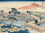 Hokusai - Ein Altes Bild der Achtteiligen Brücke in der Provinz Mikawa