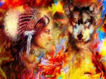 Die indische Frau und der Wolf