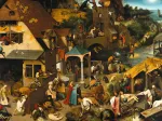 2 Puzzles - Pieter Brueghels Kunst: Niederländische Sprichwörter - Die Volkszählung zu Bethlehem