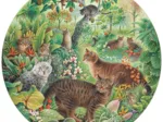 Rundes Puzzle - Tiger Cats in the Jungle