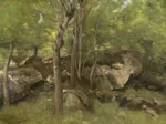 Jean-Baptiste-Camille Corot: Rocks in the Forest of Fontainebleau, 1860-1865