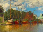Claude Monet - Boats at Zaandam, 1871