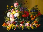 Severin Roesen - Still Life, Flowers and Fruit, 1855