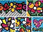 Romero Britto - Collage: Hearts and Flowers