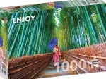 Asian Woman in Bamboo Forest