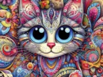 Großäugige Katze