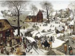 Handgeschnittenes Holzpuzzle - Le Dénombrement De Bethléem, Pieter Bruegel le Jeune