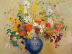 Handgeschnittenes Holzpuzzle - Odilon Redon - Flowers