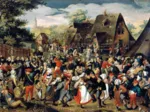 Handgeschnittenes Holzpuzzle - Fête Champêtre, Pieter Bruegel le Jeune