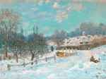 Handgeschnittenes Holzpuzzle - Rue De Louveciennes Enneigée, Alfred Sisley